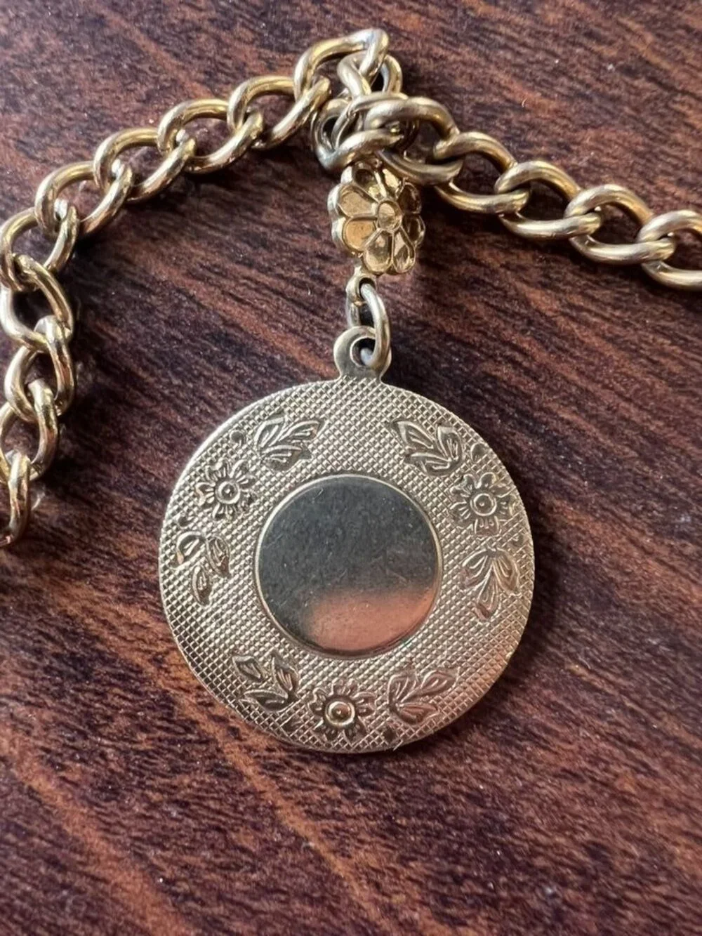 Vintage Gold Tone Multi Strand Chain Necklace Layered Medallion Charm Pendant